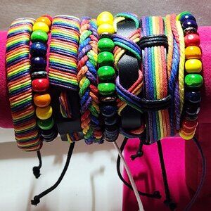 Set of nine bracelets LGBTQ+ colors rainbow NIP